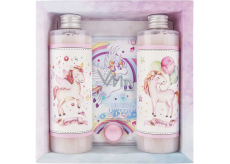 Bohemia Gifts Sprchový gél Unicorn 250 ml + šampón na vlasy 250 ml + hra, kozmetická sada pre deti