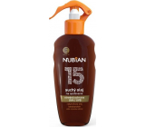 Nubian OF15 vode a piesku odolný suchý olej na opaľovanie sprej 200 ml
