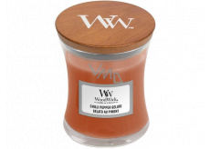 WoodWick Chilli Pepper Gelato - Zmrzlina s vôňou chilli a korenia sviečka s dreveným knôtom a viečkom sklenená stredná 275 g