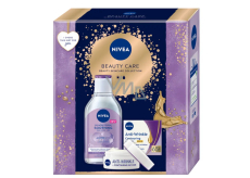 Nivea Beauty Care Antiwrinkle krém pre zlepšenie kontúr 65+ 50 ml + Nivea Sensitive upokojujúca micelárna voda 400 ml, kozmetická sada pre ženy