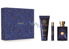 Versace Dylan Blue pour Homme toaletná voda 100 ml + sprchový gél 150 ml + toaletná voda 10 ml, darčeková sada pre mužov