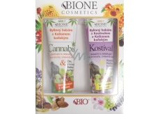 Bione Cosmetics Kostihoj & Gaštan konský bylinný balzam 300 ml + Cannabis bylinný balzam s gaštanom konským 300 ml, kozmetická sada