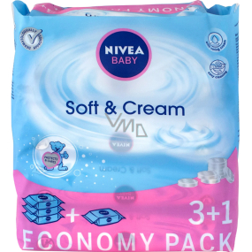 Nivea Baby Soft & Cream čistiace obrúsky pre deti 4 x 63 kusov