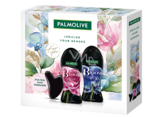 Palmolive Sparkling Bloom Midnight Rose & Iced Peony sprchový gél 250 ml + Enchanted Orchid & Warm Vanilla sprchový gél 250 ml + masážna pomôcka Gua sha na tvár, kozmetická sada pre ženy