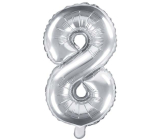 Ditipo Nafukovací fóliový balónik číslo 8 strieborný 35 cm 1 kus