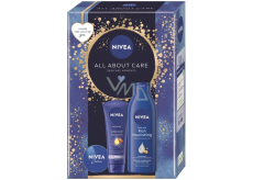 Nivea All about Care Intensive krém na ruky 75 ml + Nivea Rich Nourishing výživné telové mlieko 250 ml + Nivea Creme krém pre základnú starostlivosť 30 ml, kozmetická sada