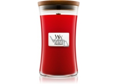 Woodwick Pomegranate - Granátové jablko vonná sviečka s dreveným knôtom a viečkom sklo veľká 609,5 g