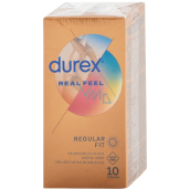 Durex Real Feel nelatexový kondóm pre prirodzený pocit kože na kožu, nominálna šírka: 56 mm 10 kusov