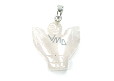 Anjelský kremeň, prívesok anjelských krídel prírodný kameň ručne brúsený 25 x 21 x 5 mm, najdokonalejší liečiteľ