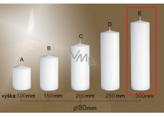 Lima Gastro hladká sviečka biela valec 80 x 300 mm 1 kus