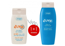 Ziaja Sun SPF 50+ vodeodolné mlieko na opaľovanie pre deti 125 ml + Sun upokojujúci gél po opaľovaní 200 ml, duopack