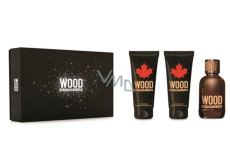 Dsquared2 Wood pour Homme toaletná voda pre mužov 100 ml + balzam po holení 100 ml + sprchový gél 100 ml, darčeková sada