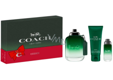 Coach Green New York toaletná voda 100 ml + toaletná voda 15 ml + sprchový gél 100 ml, darčeková sada pre mužov